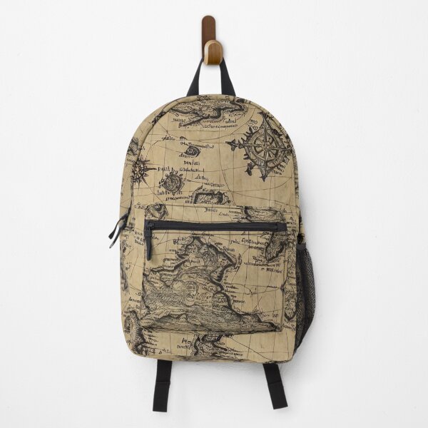 Item preview, Throw Pillow With An Ancient Imaginary Map Illustration designed and sold by Sowari-Pillows.