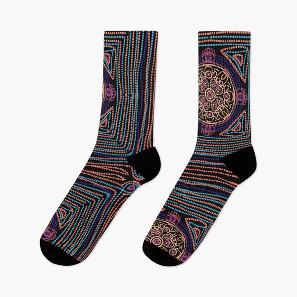Item preview,   Black background print with colorful mandala designed and sold by marciaolicosta.