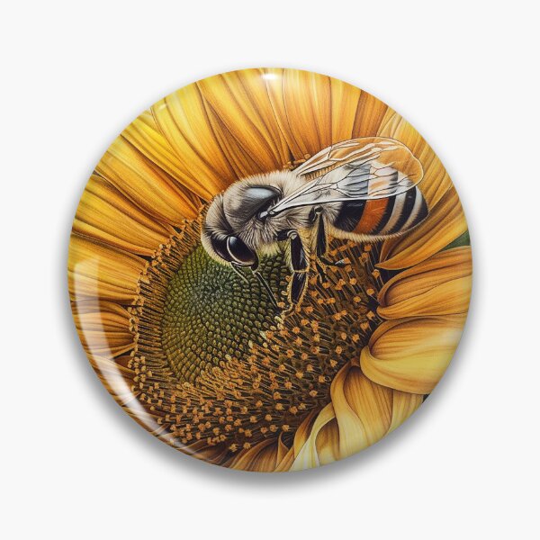 Artikelvorschau, Nature's Charm: A Serene Bee on a Sunflower entworfen und verkauft von EmeraldeaArt.