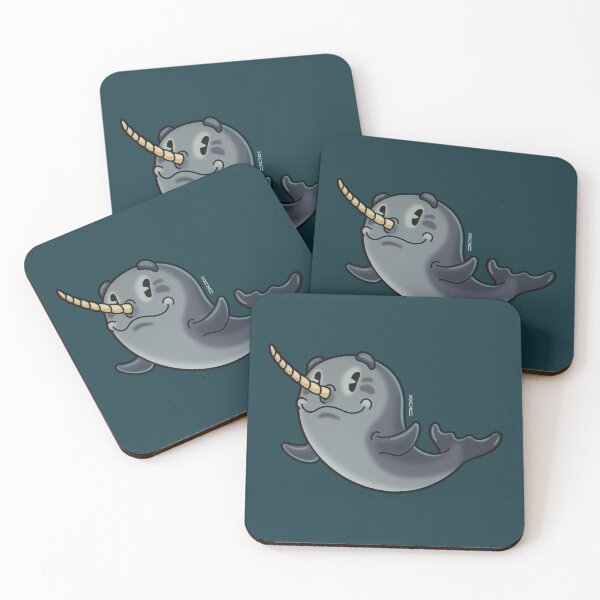 Item preview, Narwhal - real unicorn | gray blue background designed and sold by DicDoc.