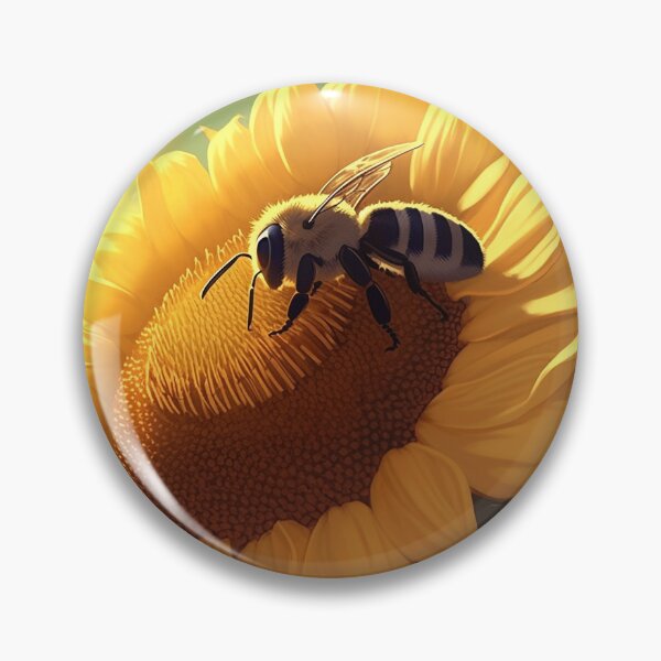 Artikelvorschau, The Art of Pollination: A Bee on a Sunflower entworfen und verkauft von EmeraldeaArt.