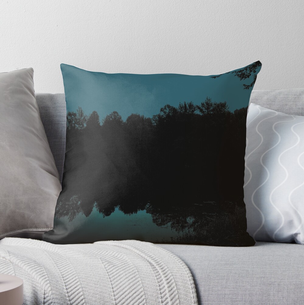 Teal lake Throw Pillow for Sale by CanidaeVulpes | Redbubble