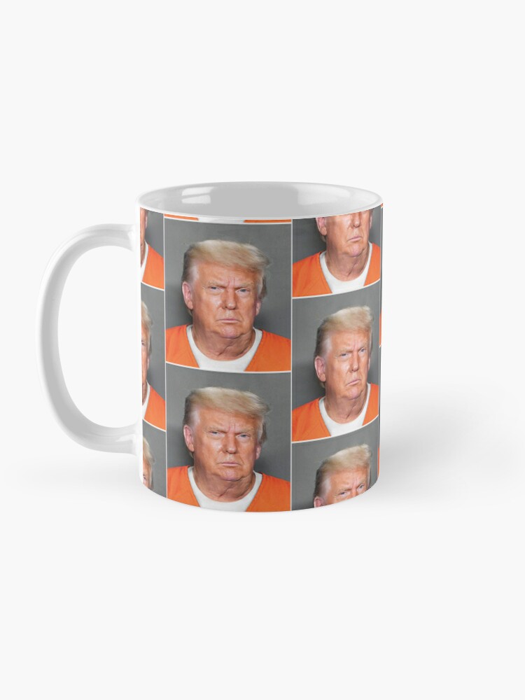 Trump Mugshot - 11 Ounce Coffee Mug - Trump 2023 Jail Mugshot - Coffee Cup  (WHITE)