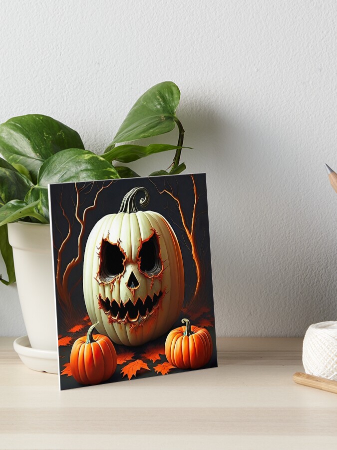 Halloween Pumpkin Smile Pumpkins Scary Zombie Gift Art Print by