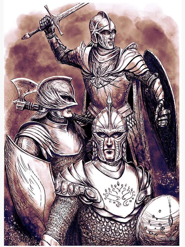 Thumbnail 2 of 2, Art Board Print, Defenders of Gondolin Plate Armor Rusty designed and sold by Sirielle.