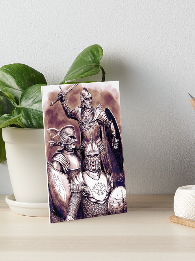 Thumbnail 1 of 2, Art Board Print, Defenders of Gondolin Plate Armor Rusty designed and sold by Sirielle.