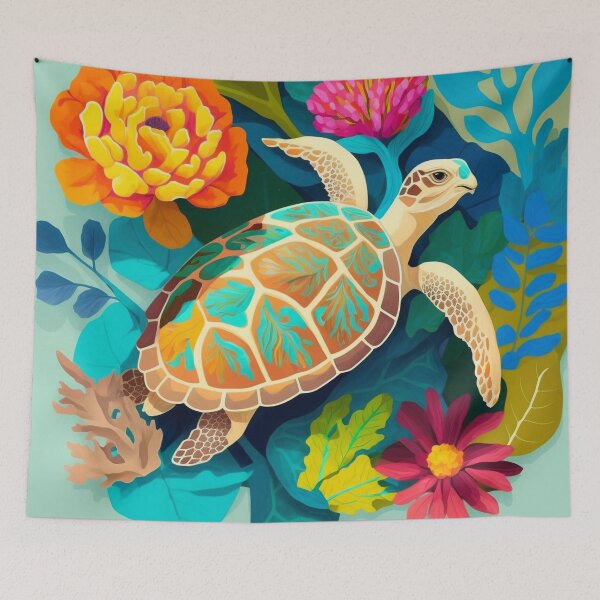 Item preview, Tropical Turtle: A Summery Splash of Color designed and sold by RoseAesthetic.