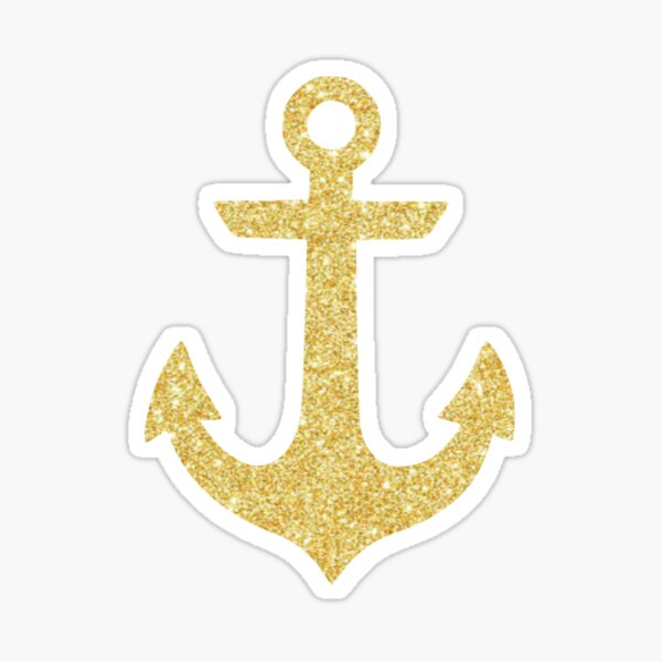 Item preview, Gold Glitter Anchor Sticker designed and sold by cea010.