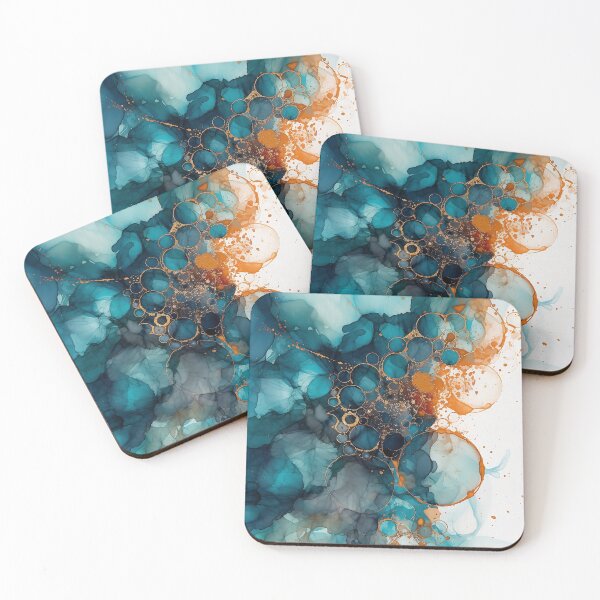 Item preview, Vibrant Blue - Abstract Alcohol Ink Art designed and sold by inkvestor.