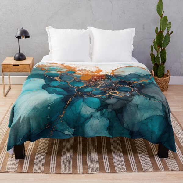 Item preview, Vibrant Blue - Abstract Alcohol Ink Art designed and sold by inkvestor.
