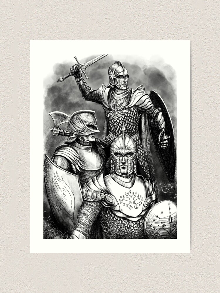 Thumbnail 1 of 3, Art Print, Defenders of Gondolin Scale Armor designed and sold by Sirielle.