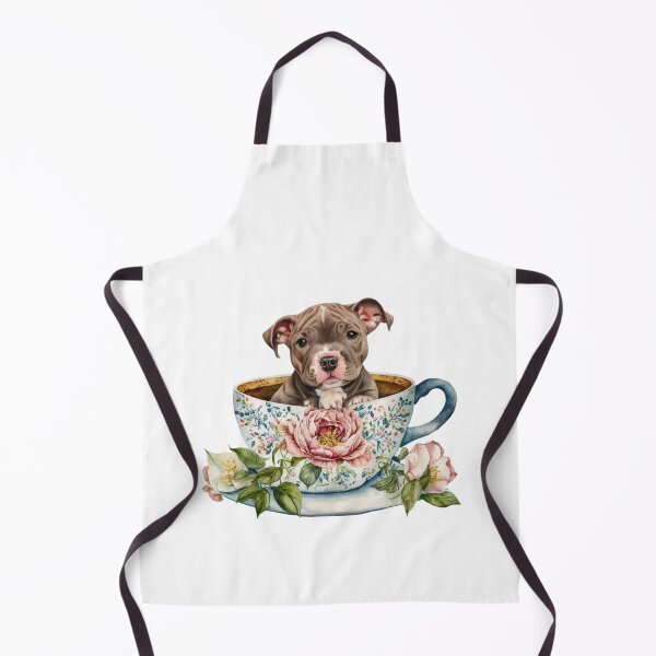 Artikelvorschau, Pitbull-Welpe in der Blumentee-Tasse entworfen und verkauft von ImaginePrintsHQ.