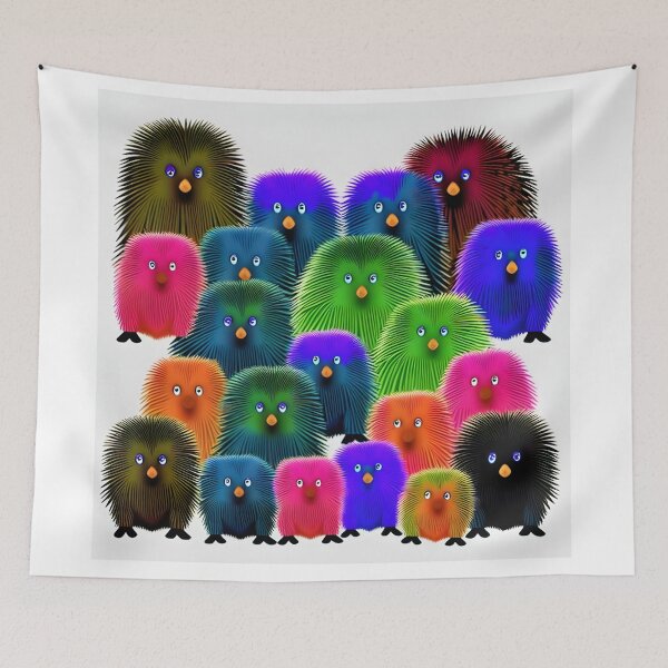Item preview, multi coloured hedgehogs  designed and sold by David-Howells.