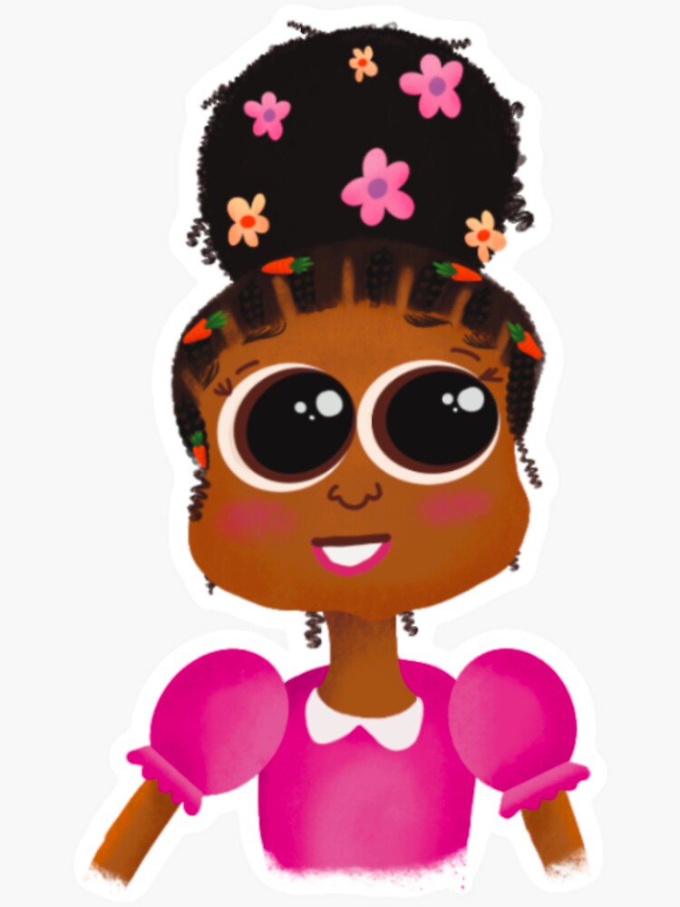 Thumbnail 3 of 3, Sticker, Amina’s Afro; Braided High Puff designed and sold by Angelaika.
