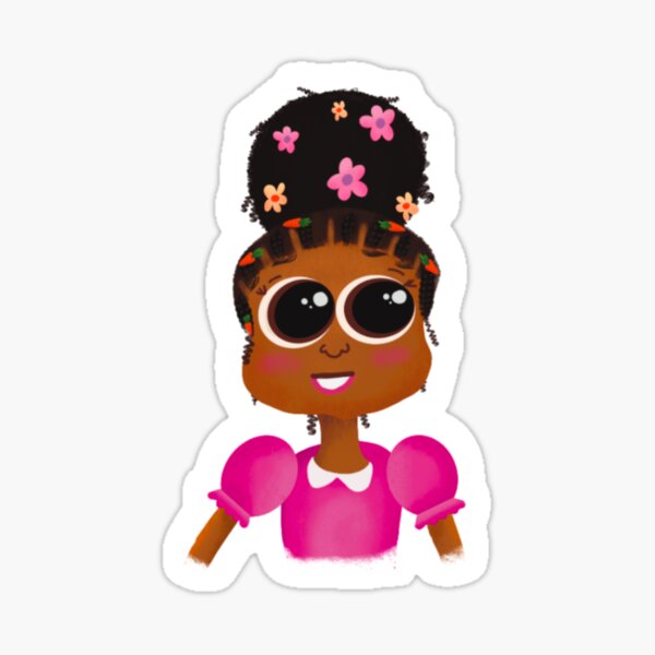 Amina’s Afro; Braided High Puff Sticker
