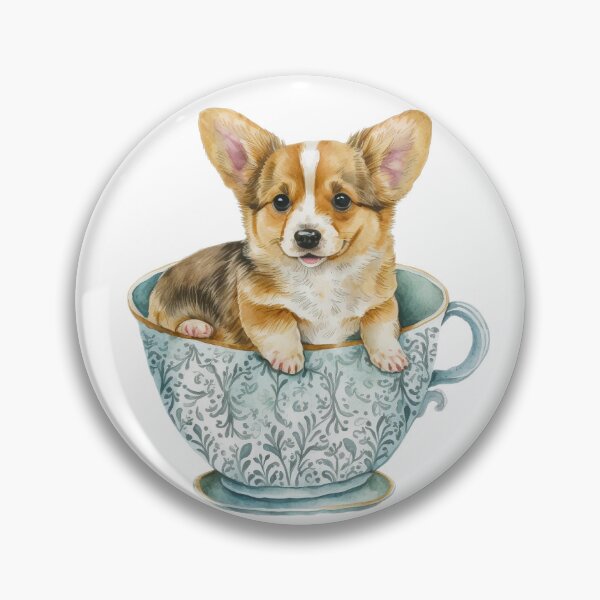 Item preview, Corgi Puppy in Tea Cup designed and sold by ImaginePrintsHQ.