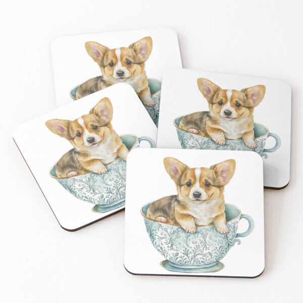 Artikelvorschau, Corgi-Welpe in der Teetasse entworfen und verkauft von ImaginePrintsHQ.