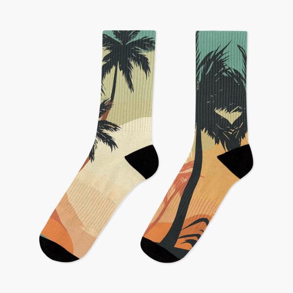 Item preview, Vector de palmeras en una isla tropical al atardecer designed and sold by frogg136.