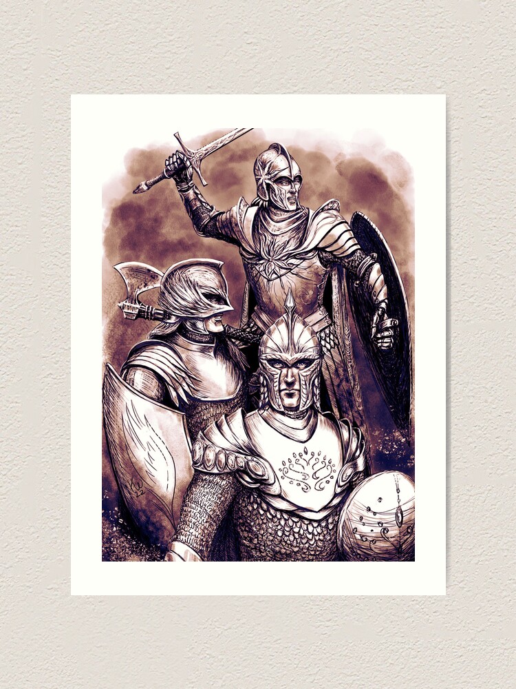 Thumbnail 1 of 3, Art Print, Defenders of Gondolin Plate Armor Rusty designed and sold by Sirielle.