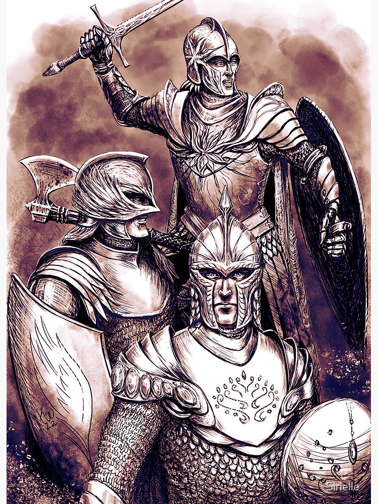 Thumbnail 3 of 3, Art Print, Defenders of Gondolin Plate Armor Rusty designed and sold by Sirielle.