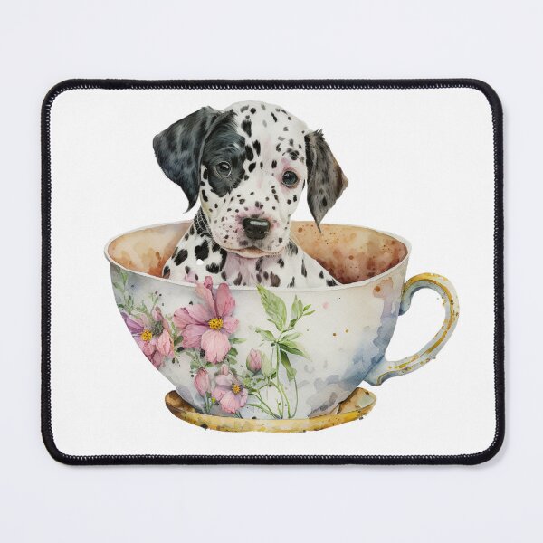 Item preview, Dalmatian Puppy in Floral Tea Cup designed and sold by ImaginePrintsHQ.