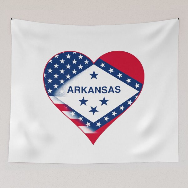 Item preview, State of Arkansas Flag and American Flag Fusion Design designed and sold by Gsallicat.
