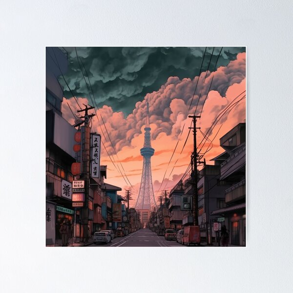 Artikelvorschau, The skytree in Tokyo under an apocalyptic sky entworfen und verkauft von NokinAi.