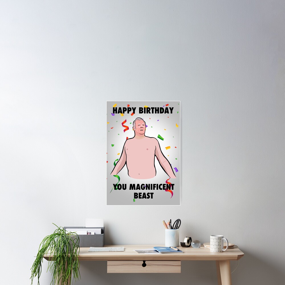 Greg Davies magnificent beast birthday card 