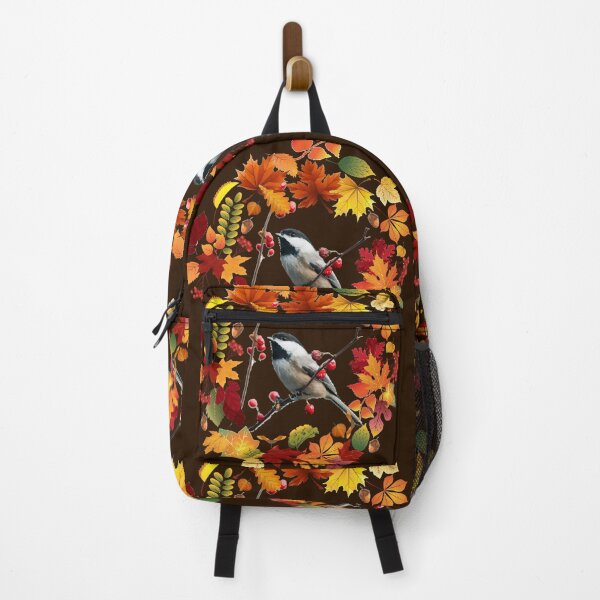 Item preview, 1st Day of Autumn Wreath Black Capped Chickadee Bird designed and sold by GL Digital Artwork .