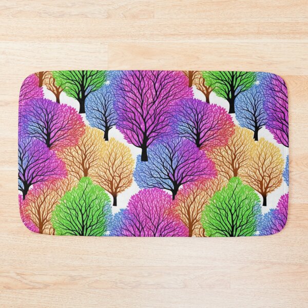 Item preview, Colorful Forest: Simplistic Trees with Vibrant Foliage Seamless Pattern designed and sold by GrumpGoose.