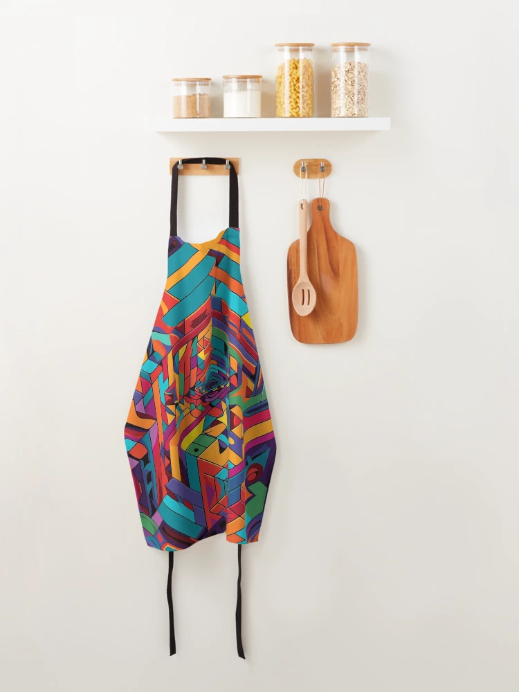 Thumbnail 4 of 6, Apron, Color Collision designed and sold by CustomHDPrints.
