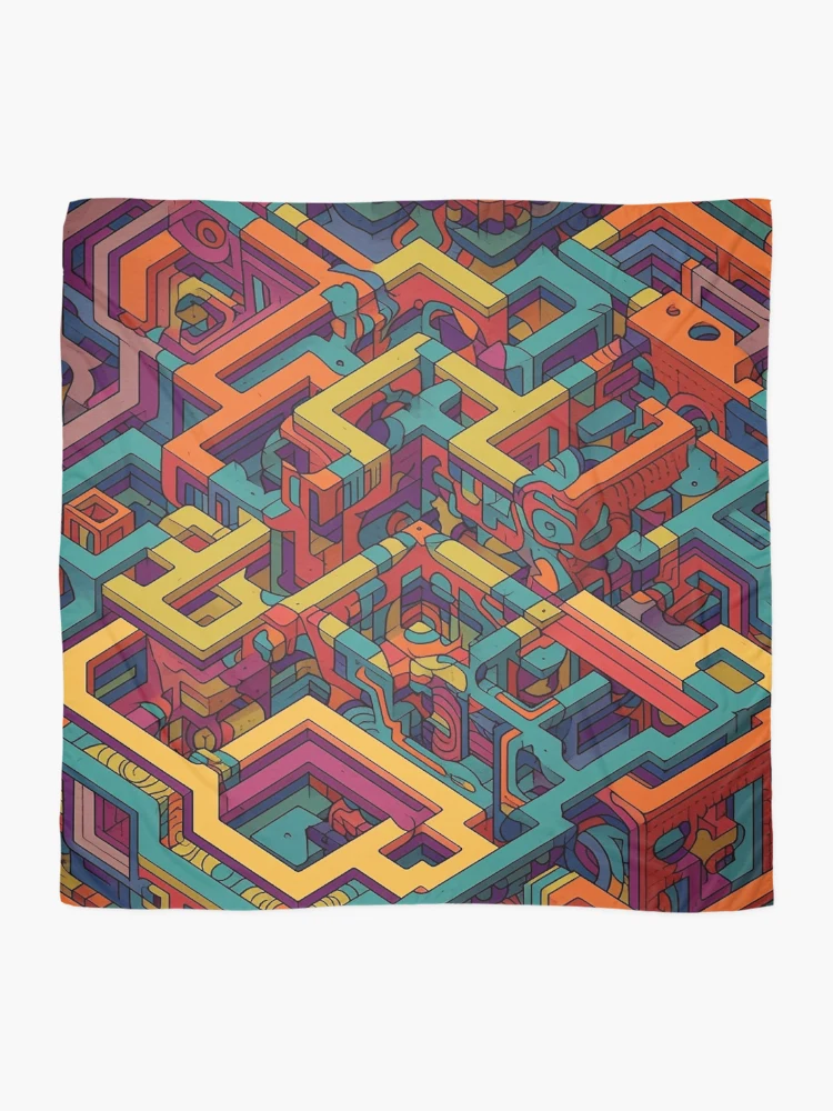 Thumbnail 2 of 3, Scarf, Boxed In designed and sold by CustomHDPrints.