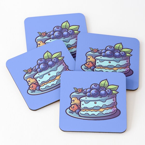 Aperçu de l'œuvre Gâteau aux myrtilles kawaii créée et vendue par Shailiana.