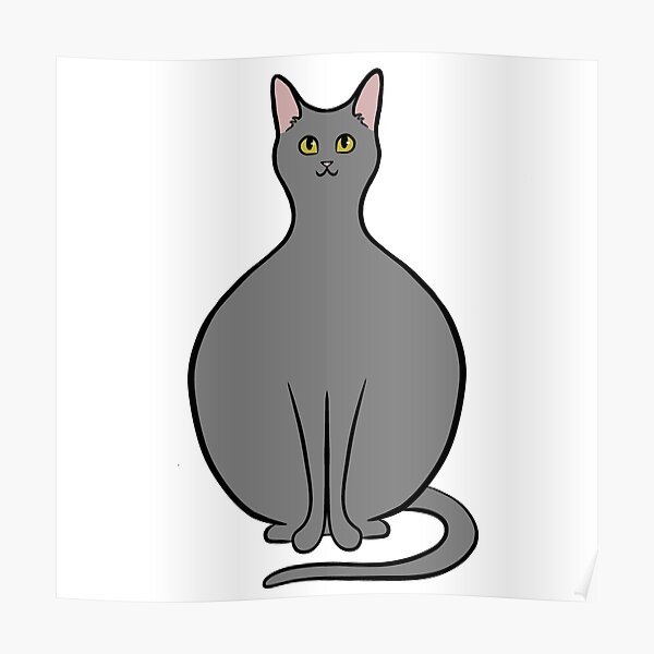Fat Gray Cat Posters For Sale | Redbubble
