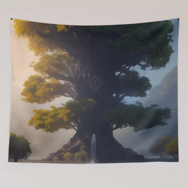 Item preview, The Tree of Life Fantasy Painting Magical Tree Nature Landscape designed and sold by VersoShopping.