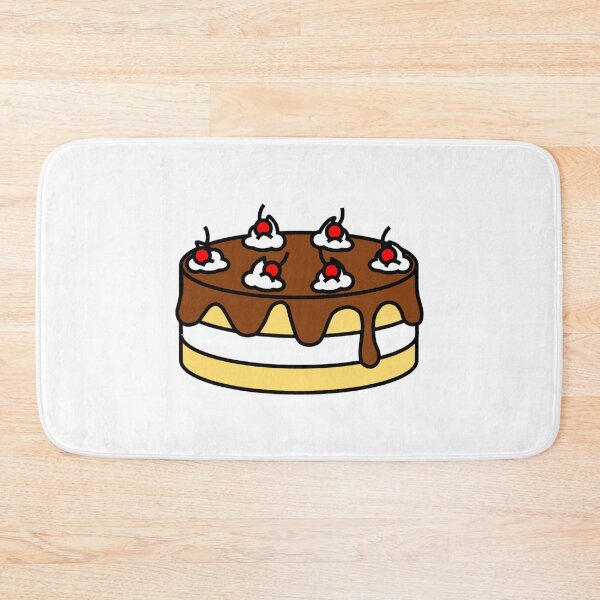 Item preview, Cute Vanilla Tiered Cake with Chocolate Frosting, Whipped Cream and Cherries designed and sold by OrderofOps.