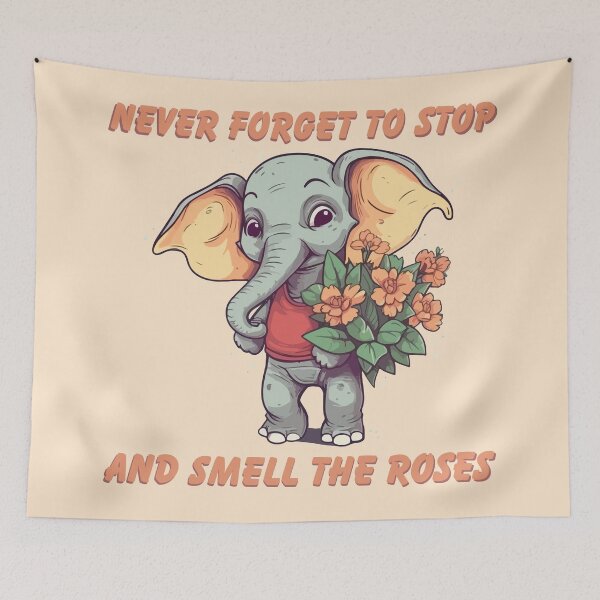 Item preview, Elephant with Flowers Smell The Roses designed and sold by Arncil.
