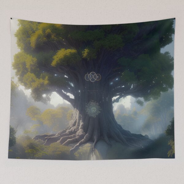 Item preview, The Tree of Life Fantasy Painting Magical Tree Nature Landscape designed and sold by VersoShopping.