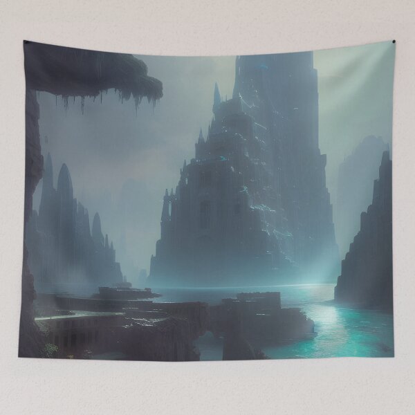 Item preview, Ruins of Atlantis Fantasy Landscape Ocean Digital Painting designed and sold by VersoShopping.