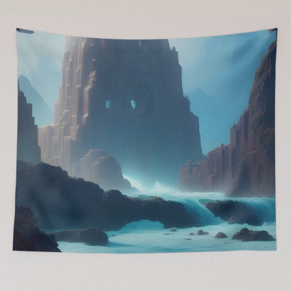 Item preview, Ruins of Atlantis Fantasy Landscape Ocean Digital Painting designed and sold by VersoShopping.