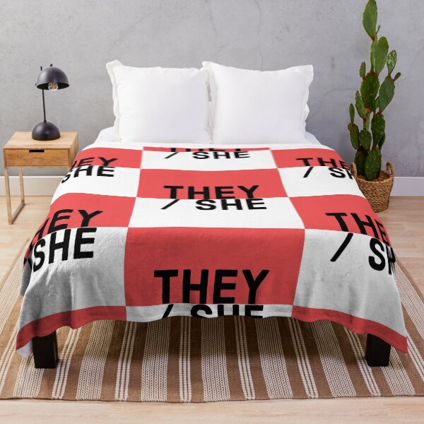 Item preview, They/She pronouns on a red and white background designed and sold by MxA19.