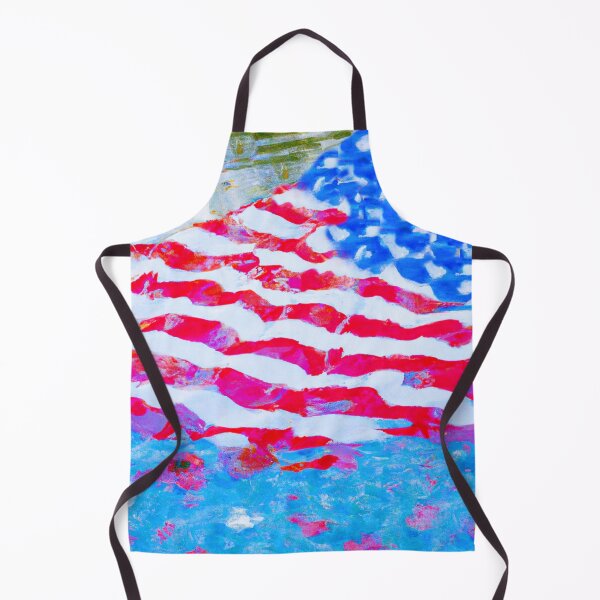 Item preview, US flag reflected in the river as though painted by Claude Monet designed and sold by CristalleLisa.