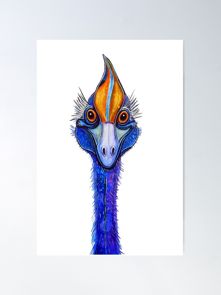 Thumbnail 1 of 3, Poster, Cassowary - "Smile"! designed and sold by LindArt1.