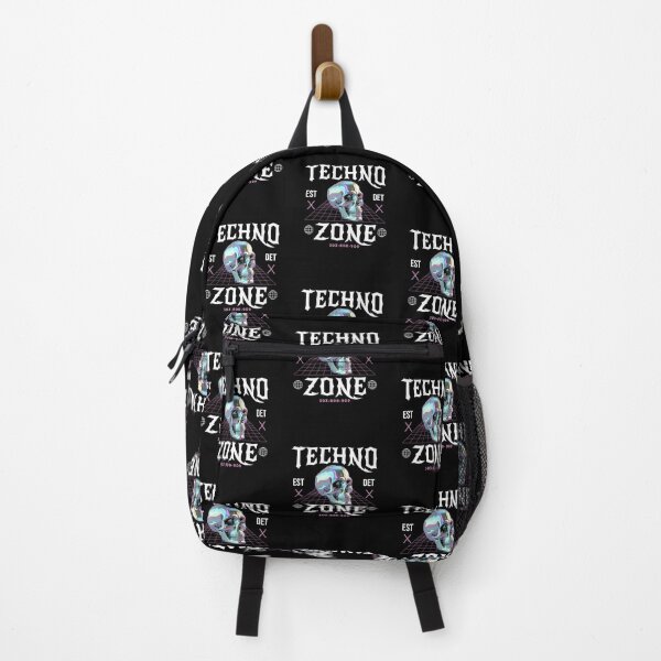 Item preview, TECHNO - Techno Zone Skull  (White/Pink) designed and sold by Discothreadz.