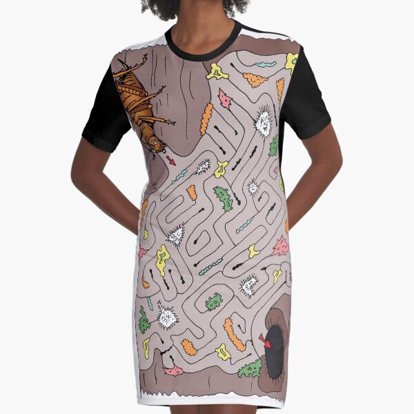 Wētāpunga in a lichen maze Graphic T-Shirt Dress