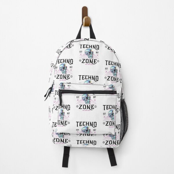 Item preview, TECHNO - Techno Zone  Skull (Black/pink) designed and sold by Discothreadz.