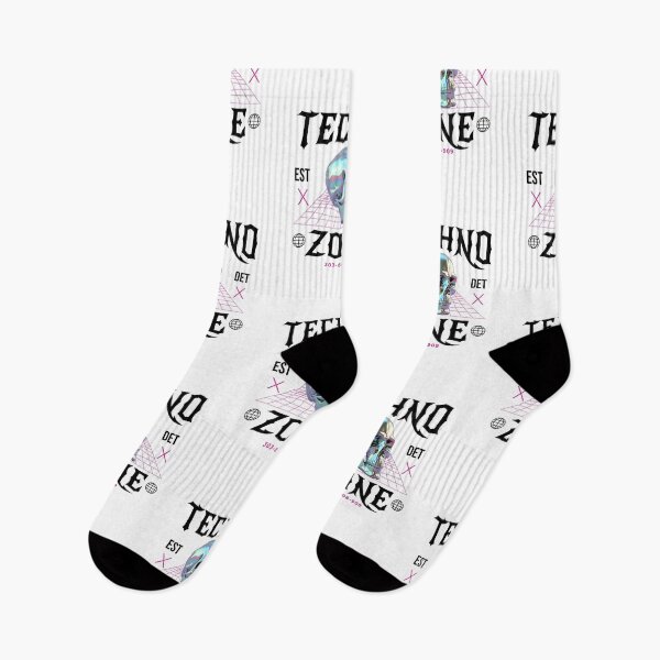 Item preview, TECHNO - Techno Zone  Skull (Black/pink) designed and sold by Discothreadz.