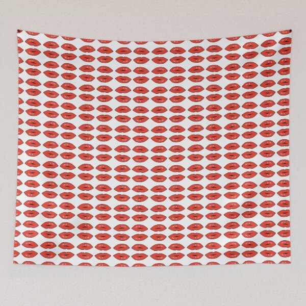 Item preview, Bright Red Pouty Lips Pattern designed and sold by Zab Butler Design.
