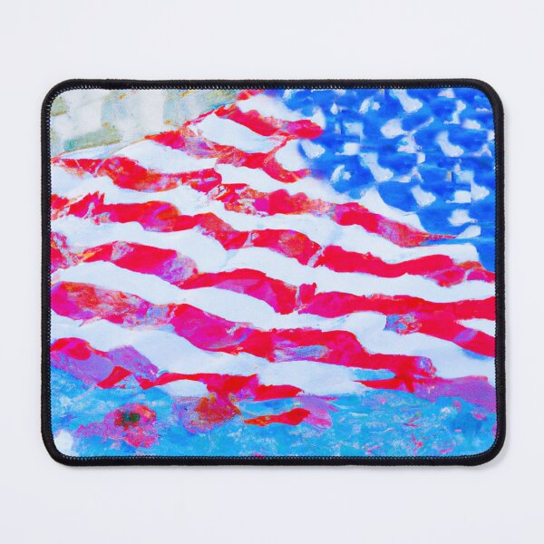 Item preview, US flag reflected in the river as though painted by Claude Monet designed and sold by CristalleLisa.
