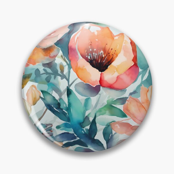 Item preview, colourful watercolour Flowers, digital art designed and sold by AthenaUK.